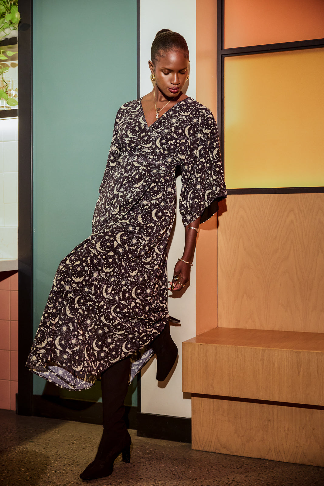 Maxi Dress in Black Celestial XL Maxi Dress in Black Celestial XL