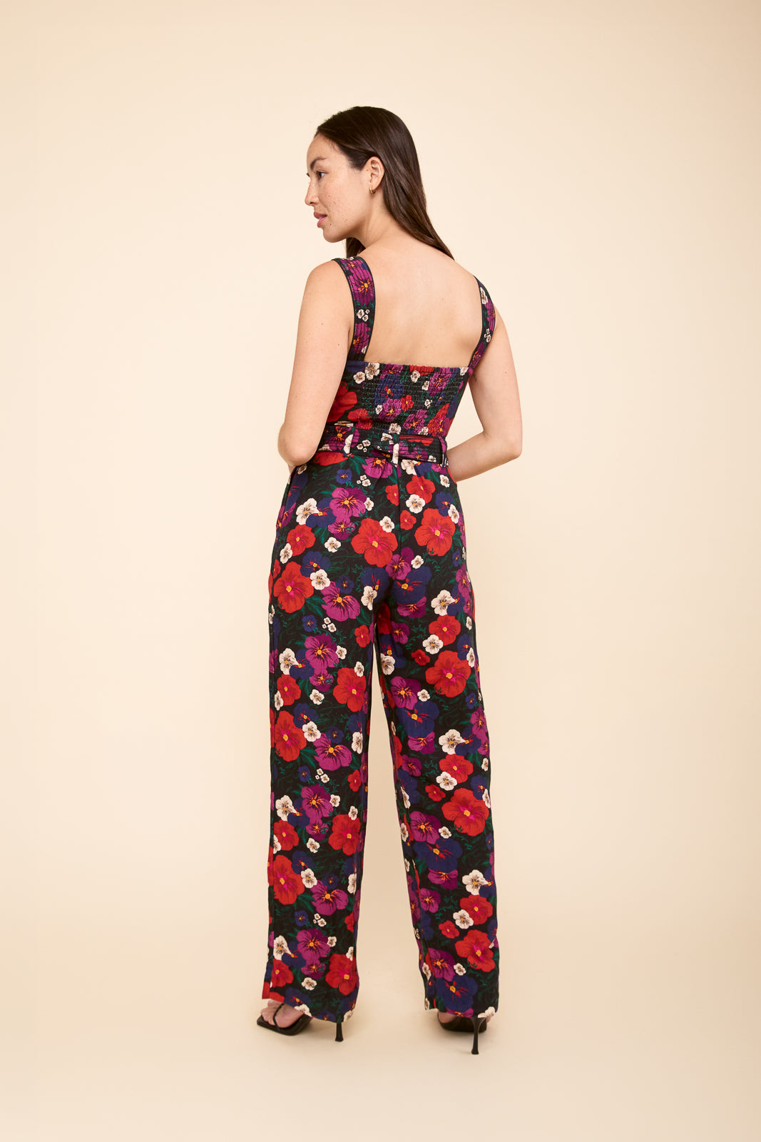 Amina Linen Jumpsuit in Pansy