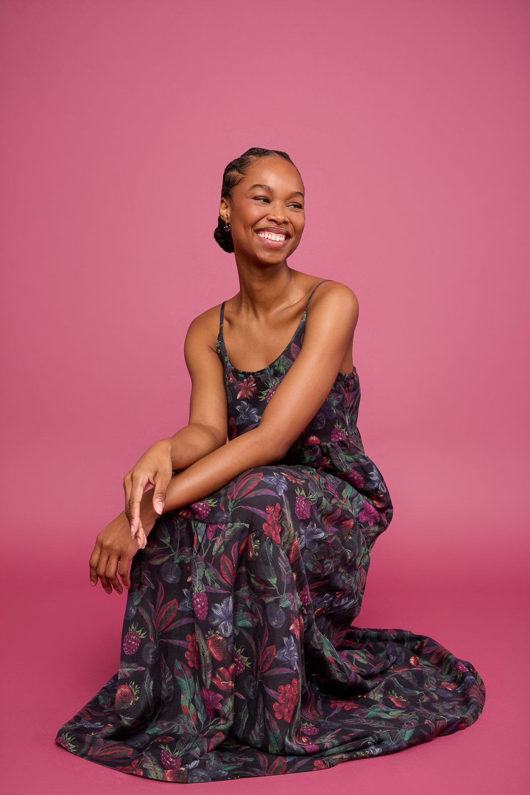 Jess Linen Dress in Juniper