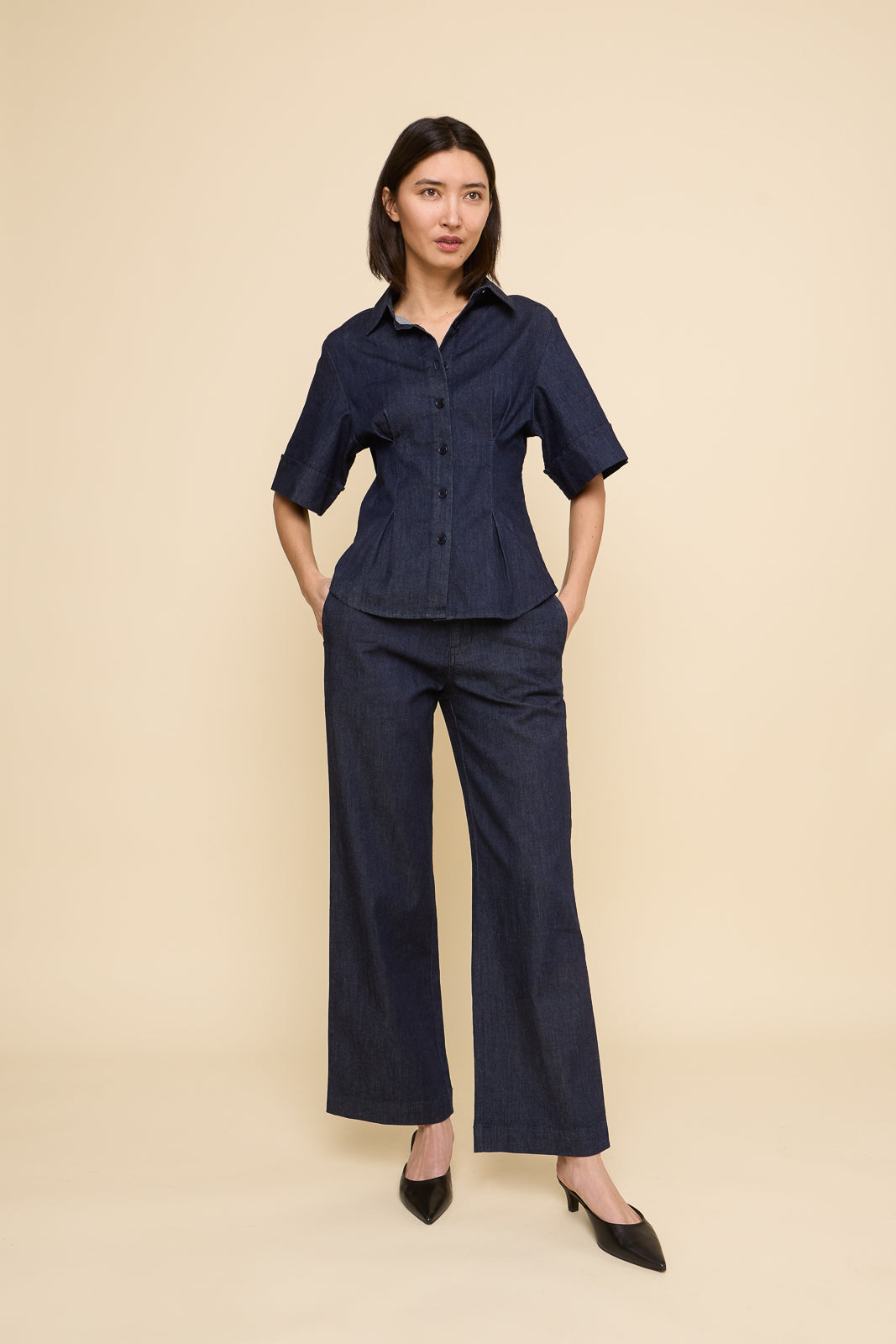 KQ Button Up in Denim