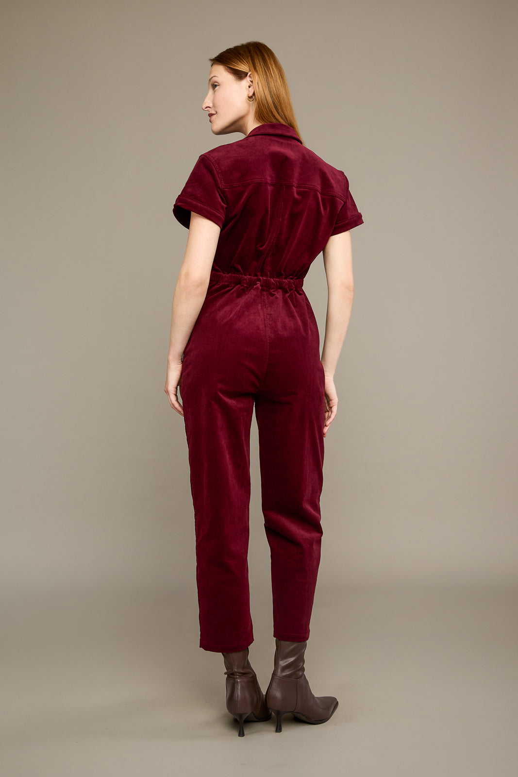 Classic Jumpsuit in Mulberry Corduroy