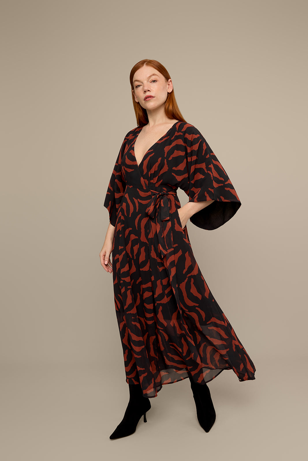 tiger maxi dress Tiger-Print Silk Maxi Dress in Brown for Women