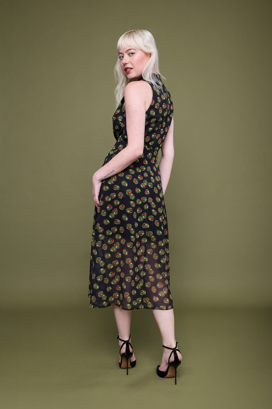 Kira Dress in Olive Martini