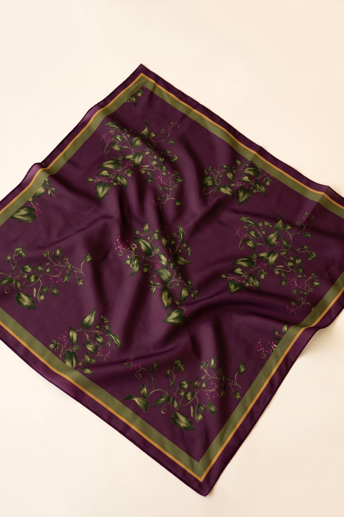 Silk Cotton Scarf in Currant