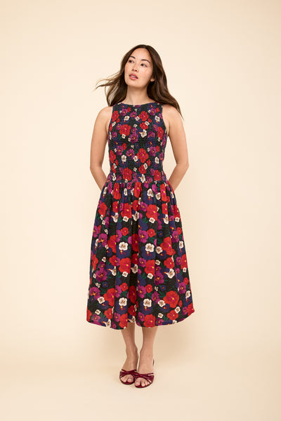 maeve off the shoulder mixed print dress in Pansy L Style:Long Dress Champagne Spaghetti Strap Prom chick sexy style garden parties