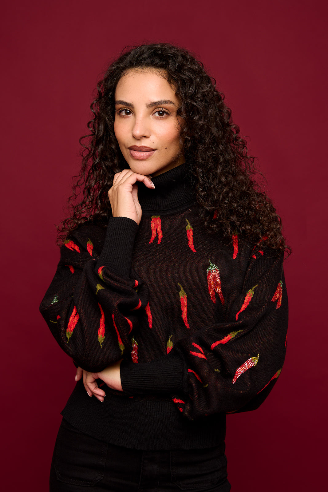 Chili Hand-beaded Sweater