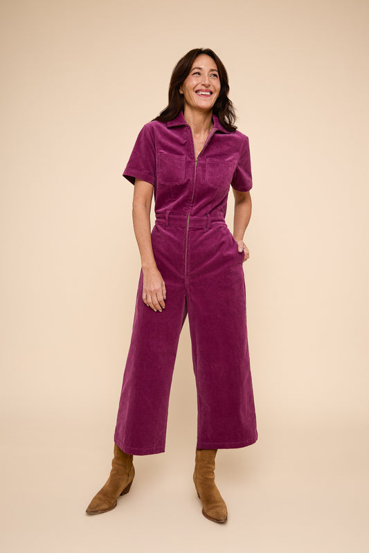Quincy Corduroy Jumpsuit in Violet