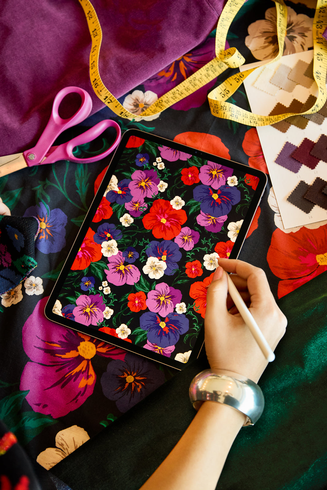 Silk Scarf in Pansy – Mixed by Nasrin