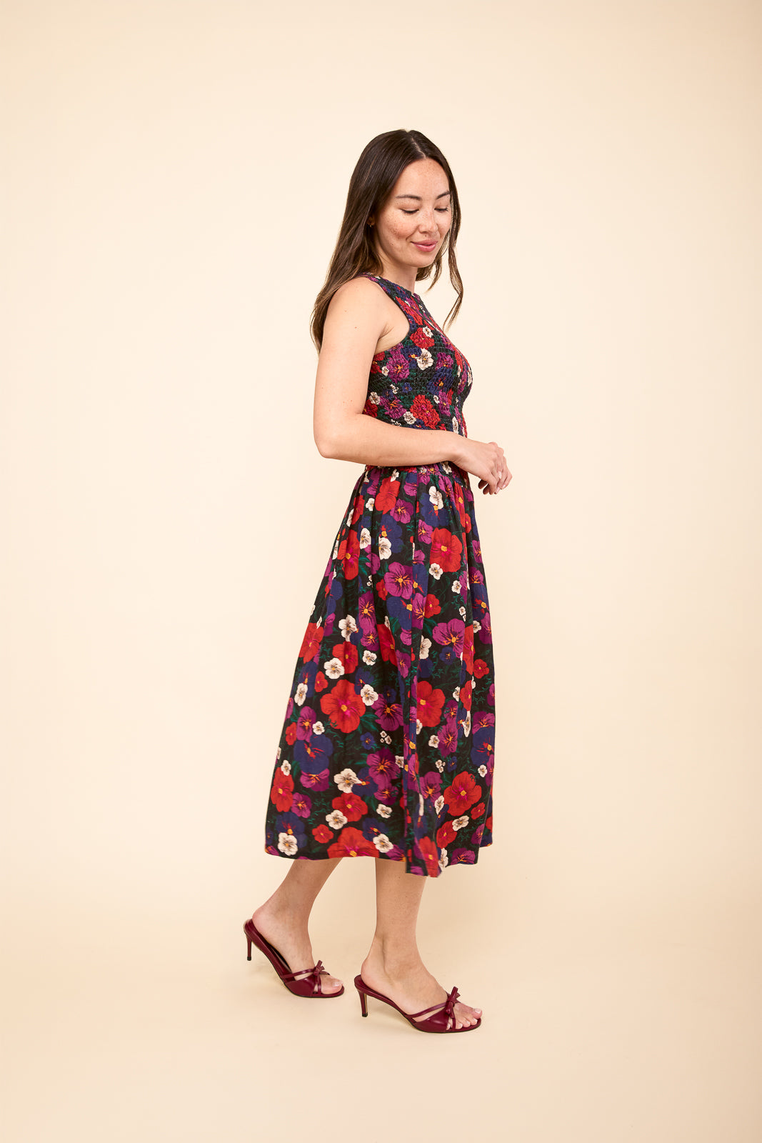 maeve off the shoulder mixed print dress Anthropologie Maeve Deep-V Printed Maxi Dress 6P
