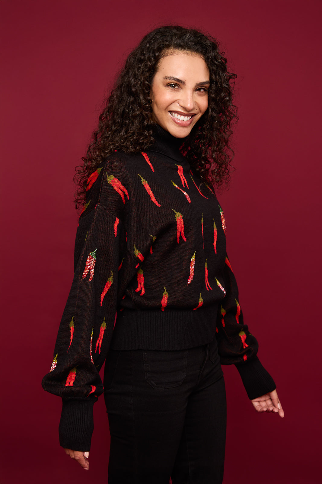 Chili Hand-beaded Sweater