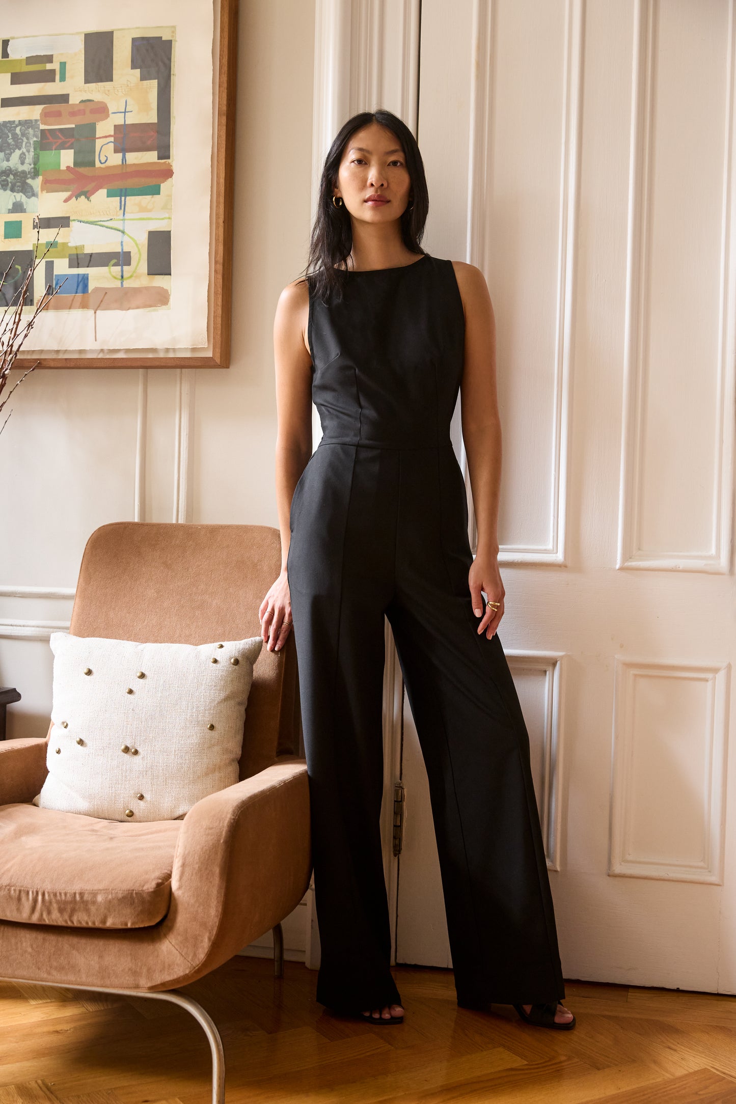 Black Boatneck Jumpsuit (Re-Mixed)