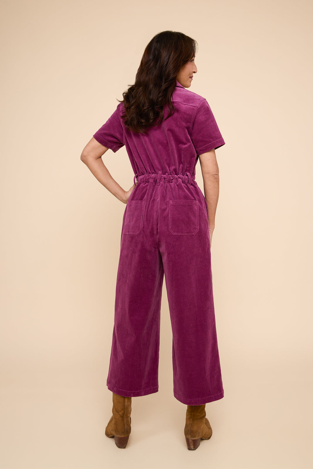 Quincy Jumpsuit in Violet Corduroy – Mixed by Nasrin