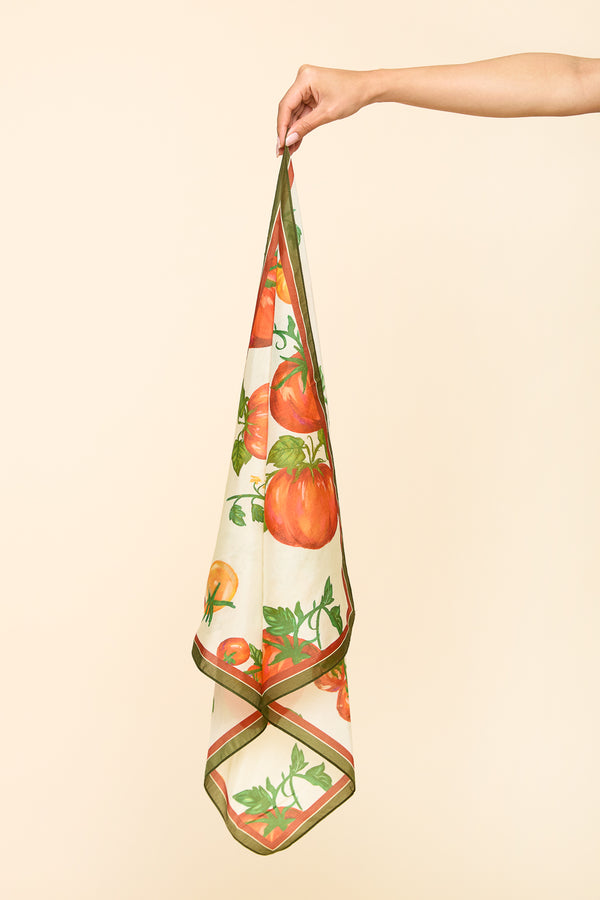 Silk Cotton Scarf in Pomodoro