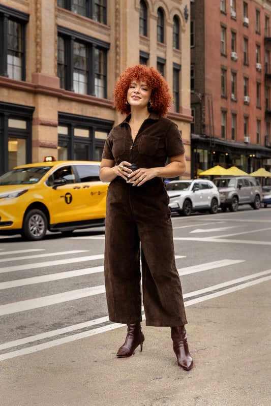 Quincy Corduroy Jumpsuit in Coffee
