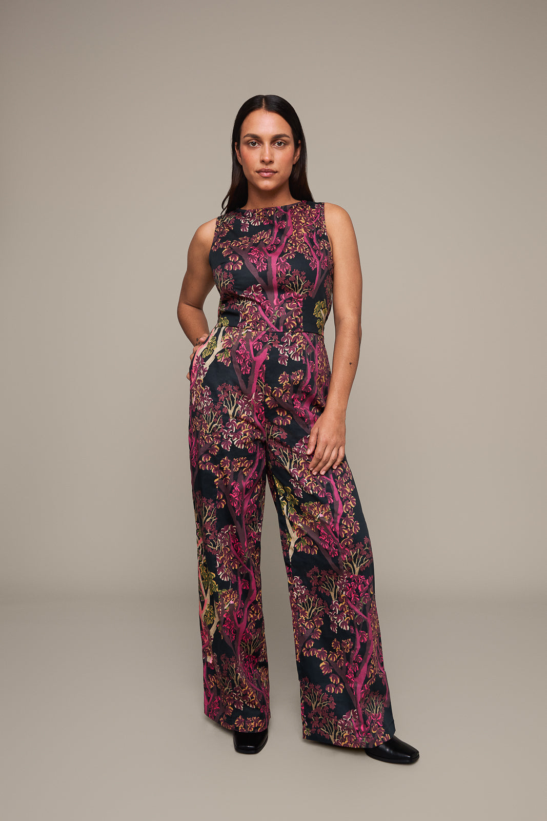 Forest Boatneck Jumpsuit