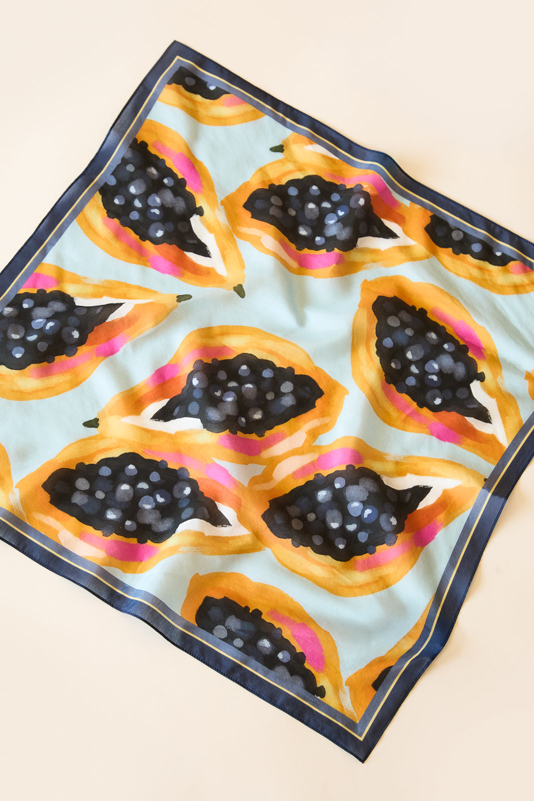 Silk Cotton Scarf in Papaya