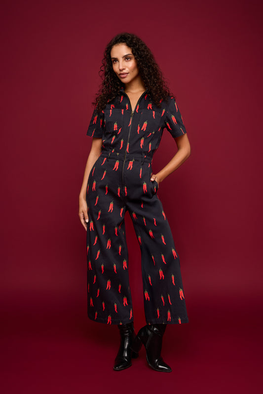 Quincy Jumpsuit in Chili