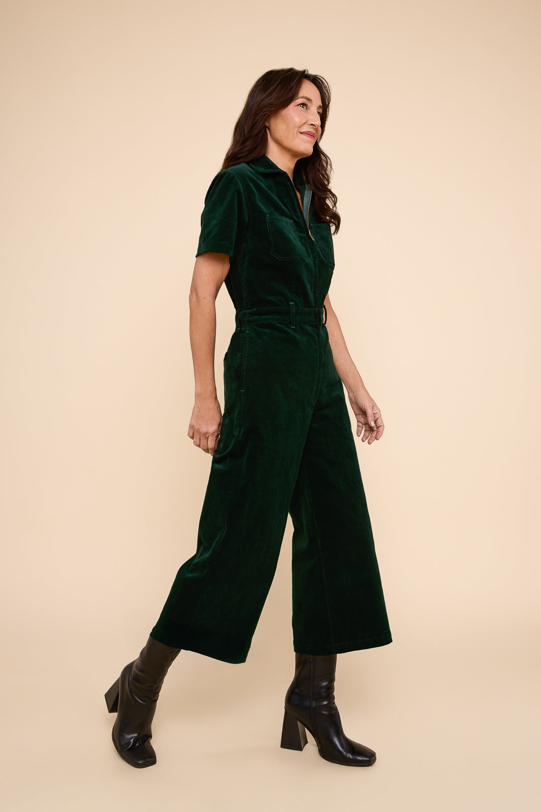 Quincy Corduroy Jumpsuit in Pine