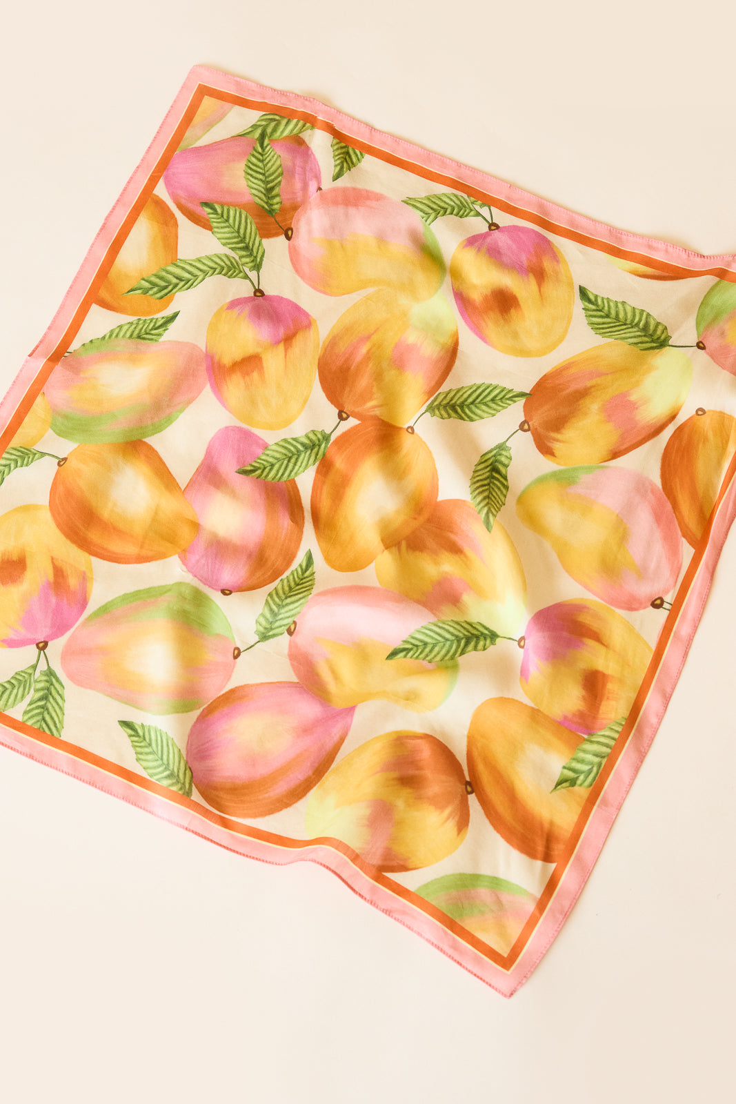 Silk Cotton Scarf in Mango