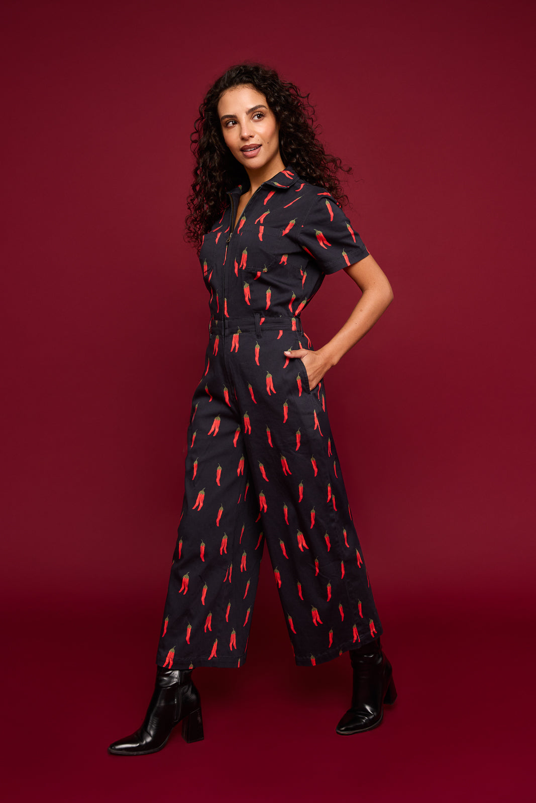 Quincy Jumpsuit in Chili