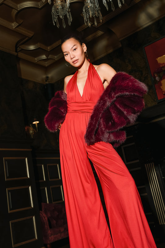 Indira Jumpsuit in Red