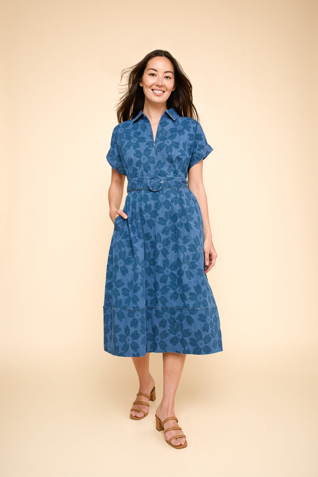 Remi Dress in Sakura Denim – Mixed by Nasrin