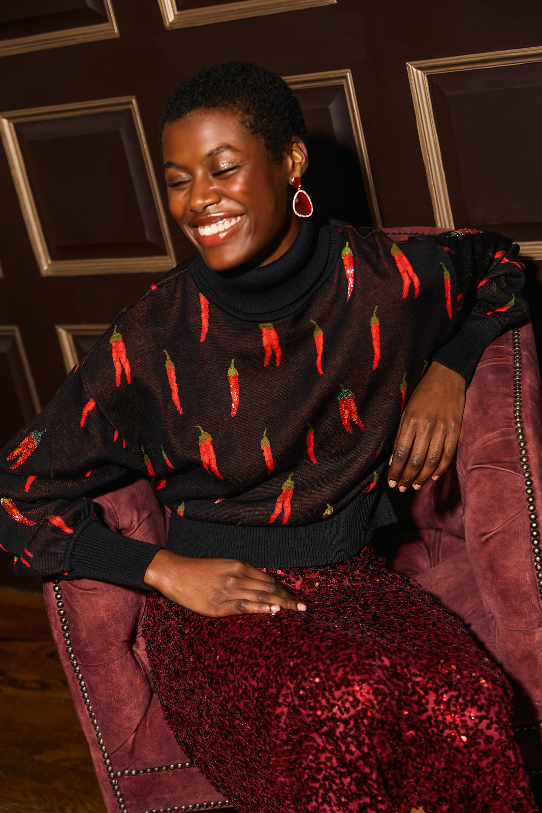 Chili Hand-beaded Sweater