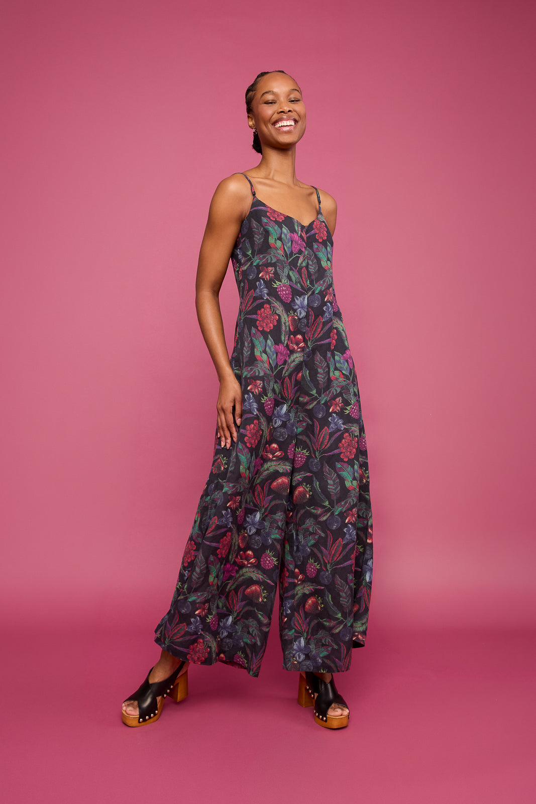 Lani Linen Jumpsuit in Juniper