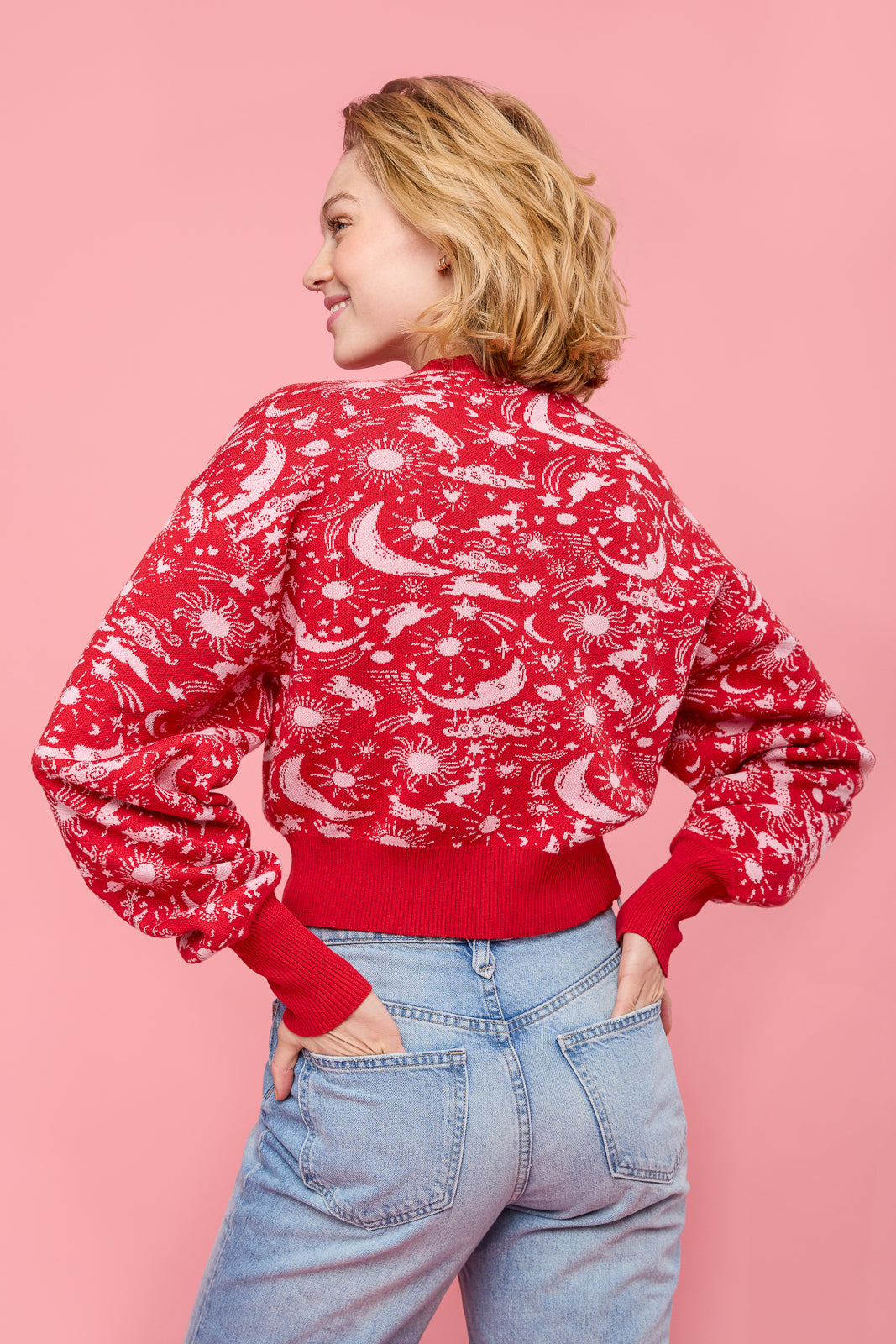 Crewneck Sweater in Red Celestial