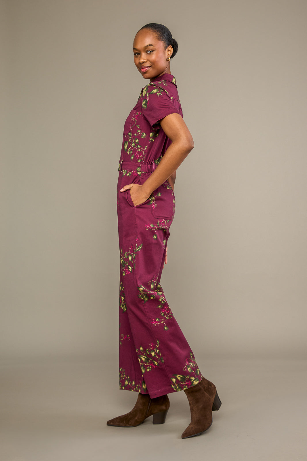 Full Length Quincy Jumpsuit in Currant