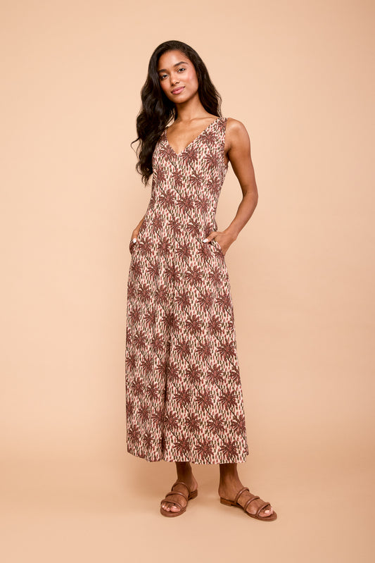 Wide Leg Linen Jumpsuit in Coconut