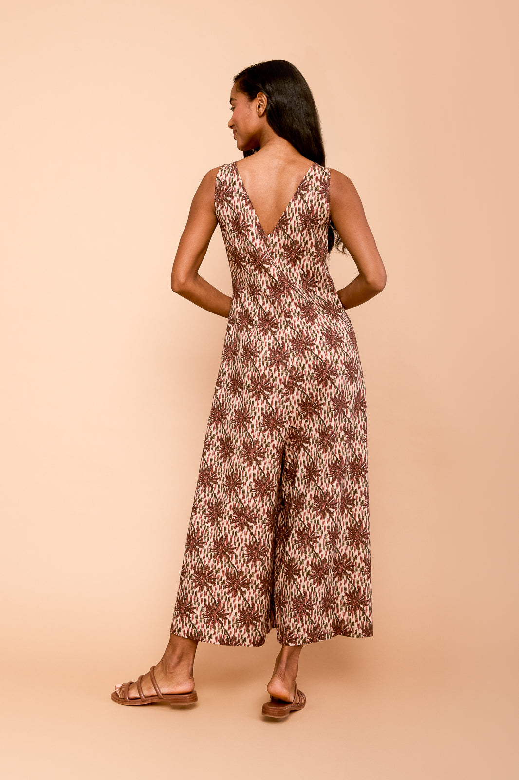 Wide Leg Linen Jumpsuit in Coconut