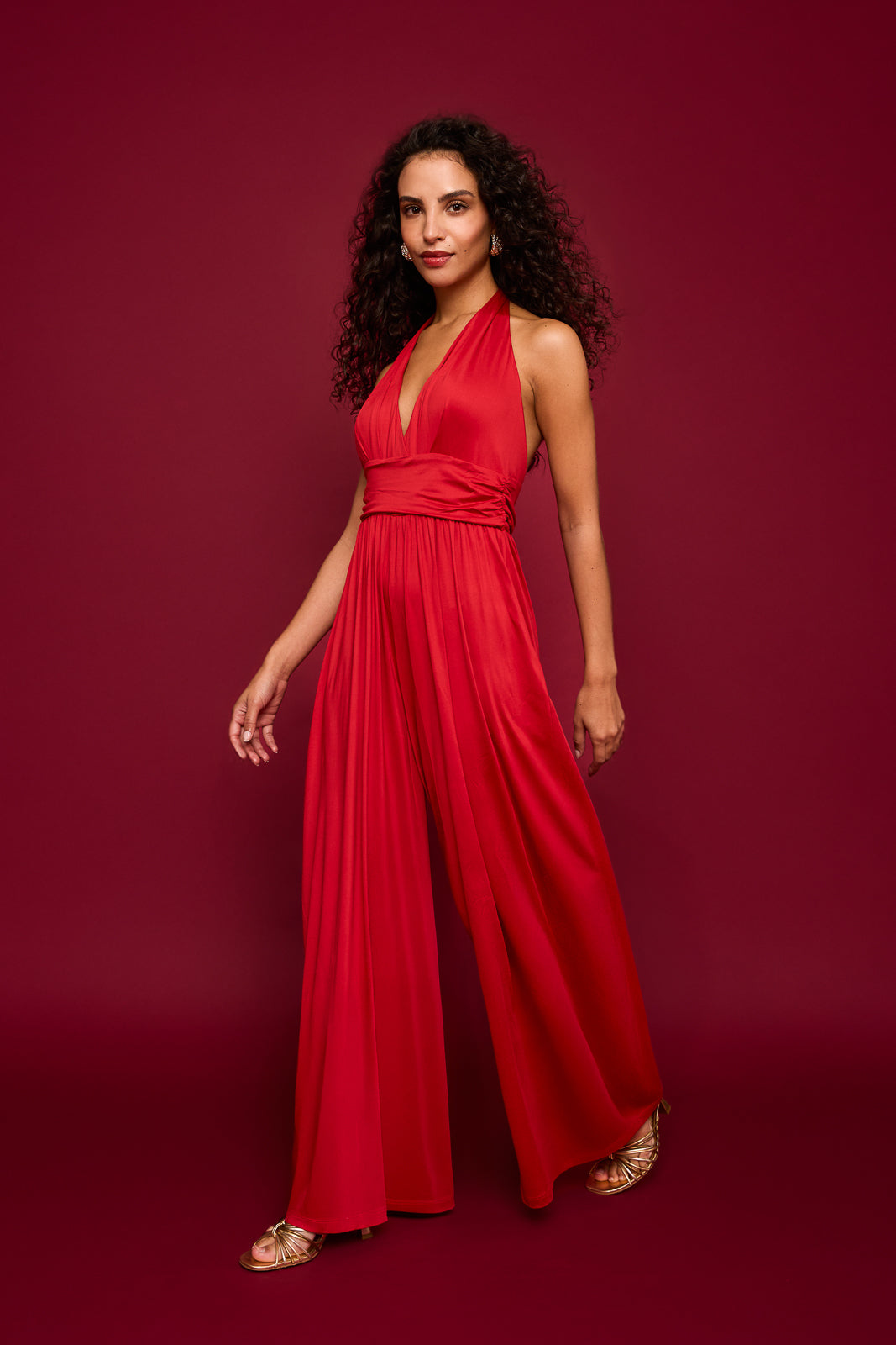 Indira Jumpsuit in Red