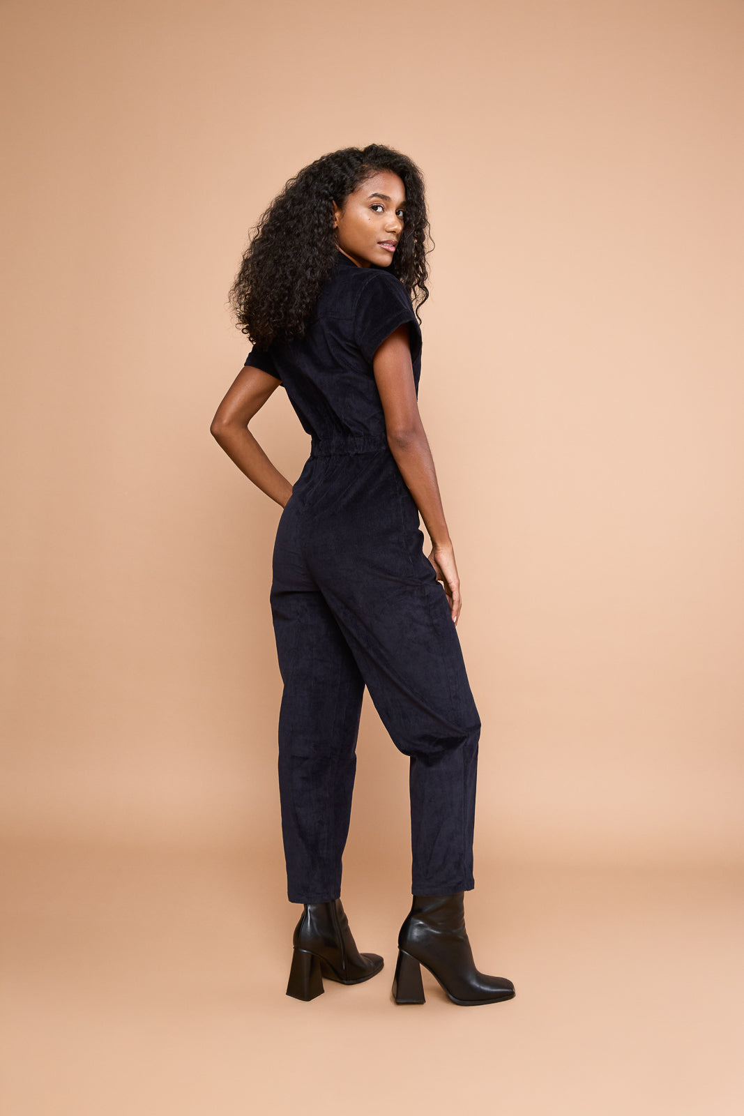 Classic Corduroy Jumpsuit in Navy