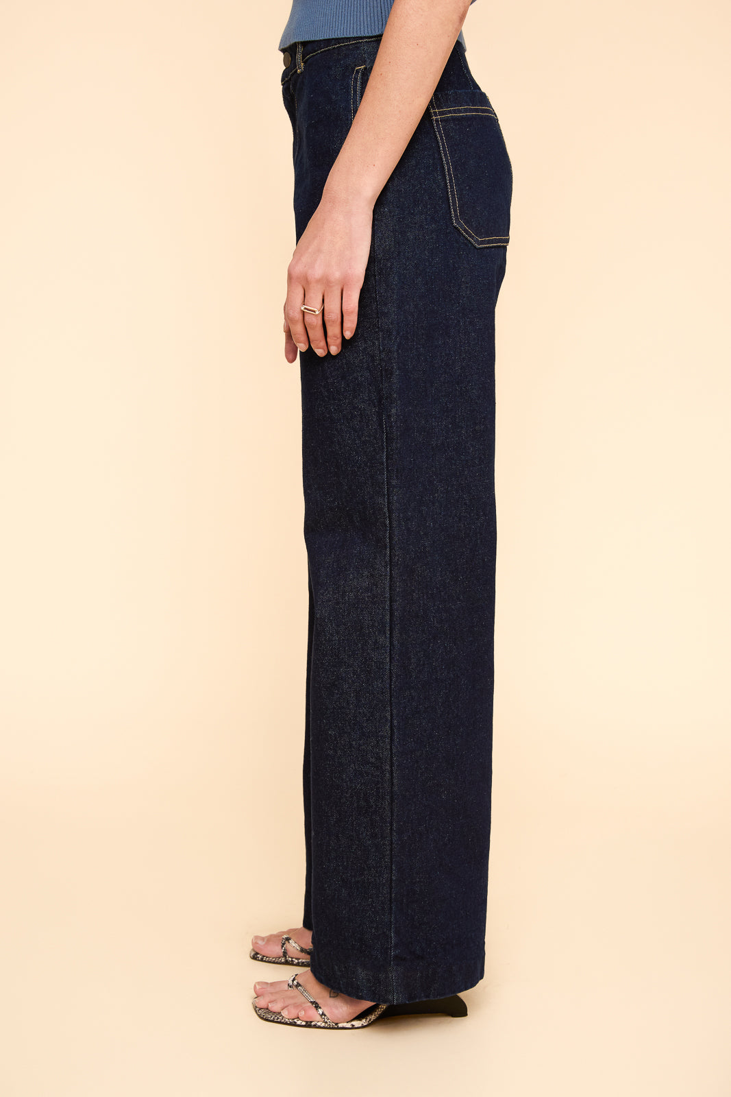 Wide Leg Pants in Dark Wash Denim