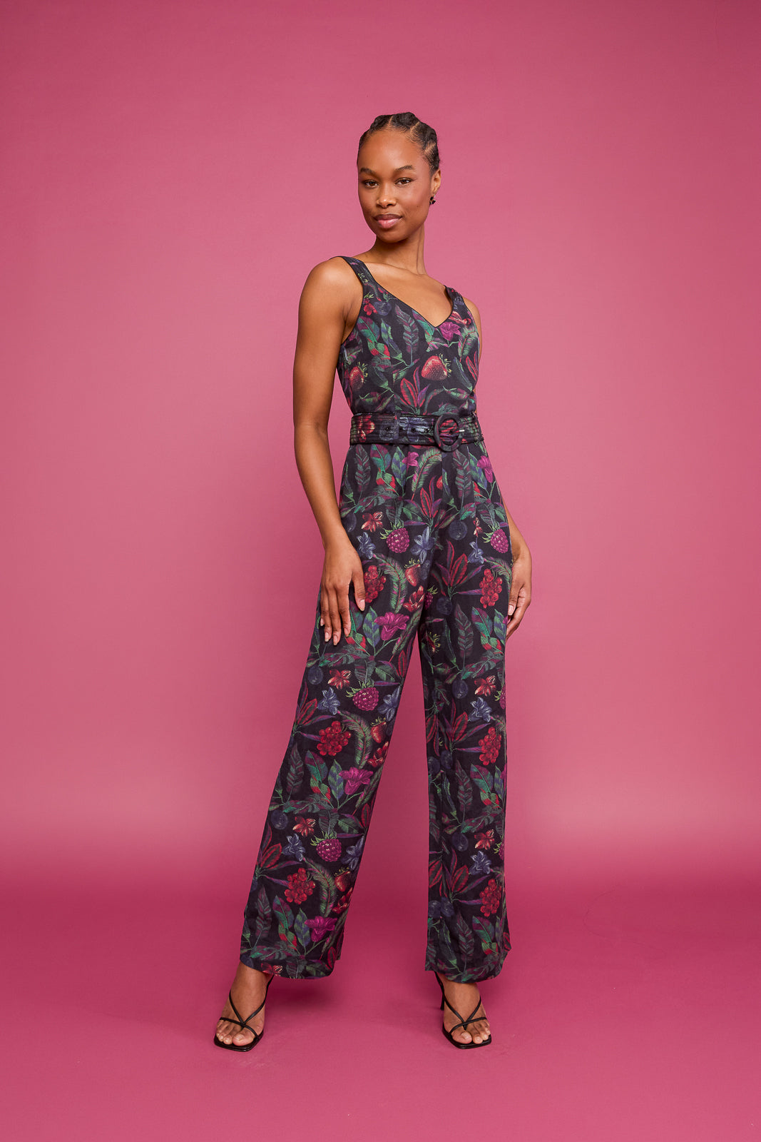 Amina Linen Jumpsuit in Juniper