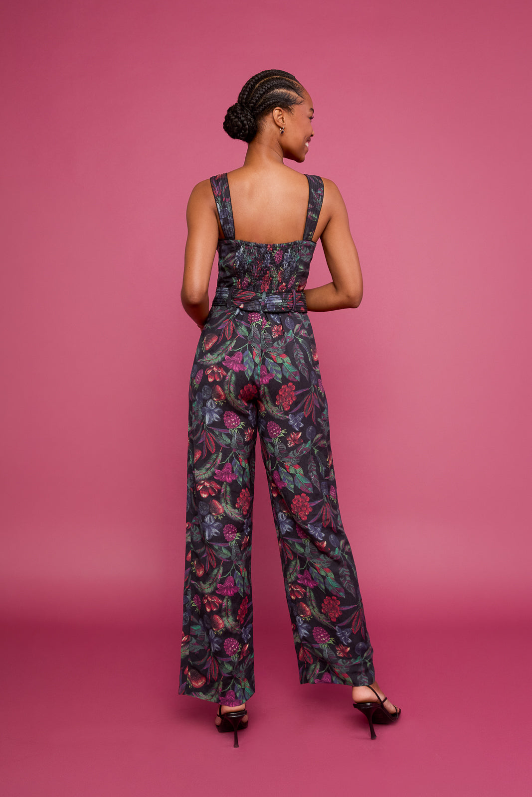 Amina Linen Jumpsuit in Juniper