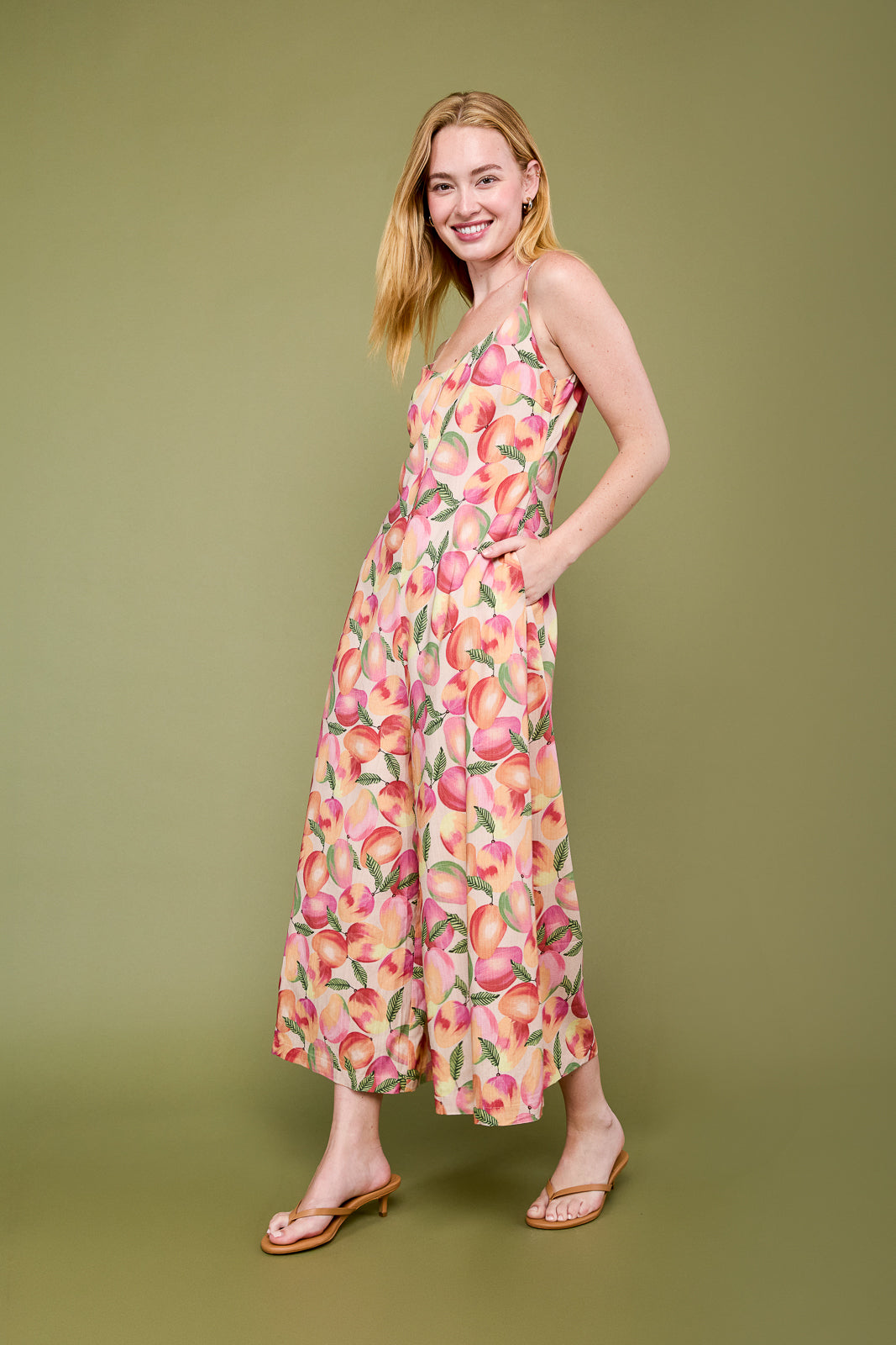 Lani Linen Jumpsuit in Mango
