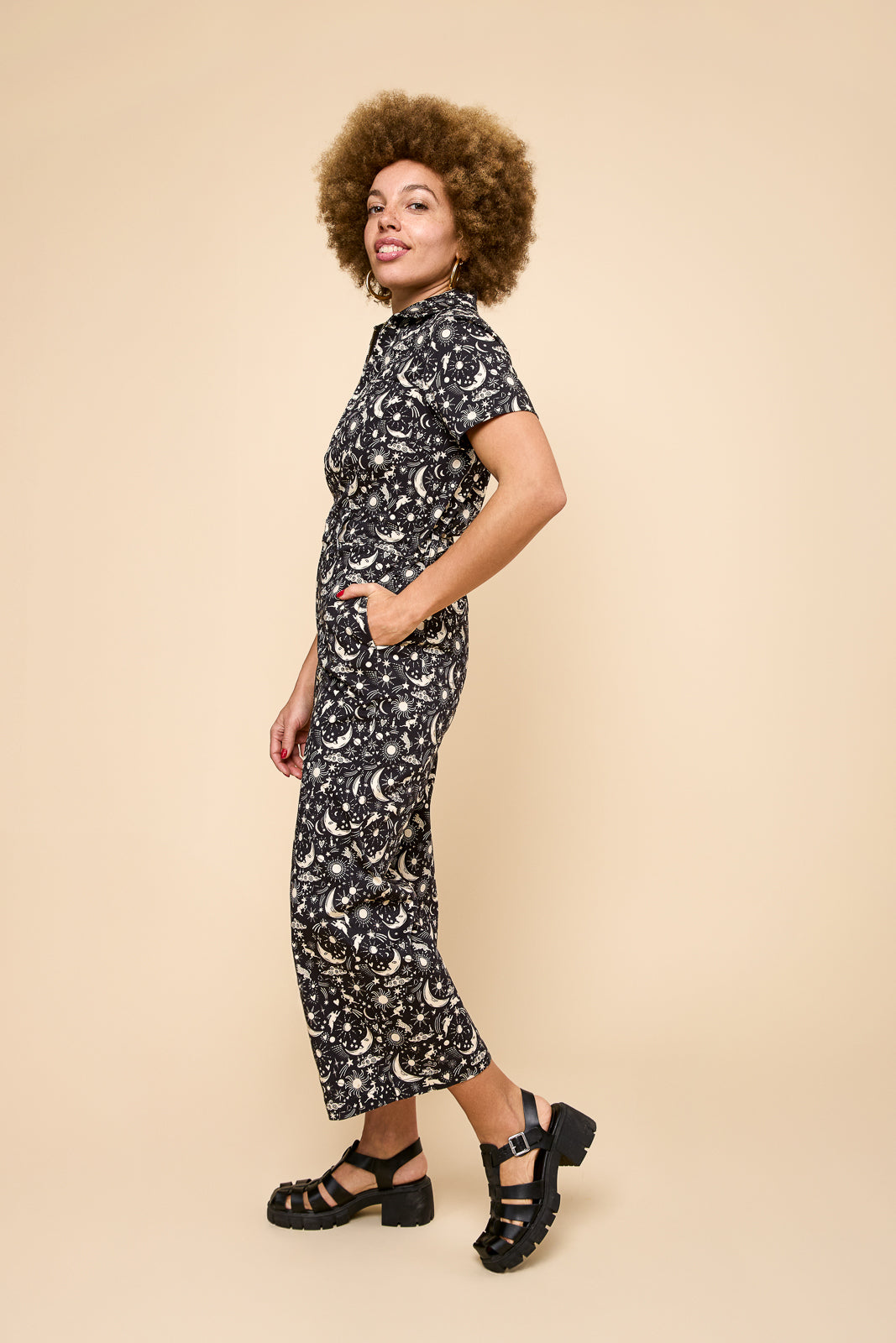 Quincy Jumpsuit in Black Celestial – Mixed by Nasrin
