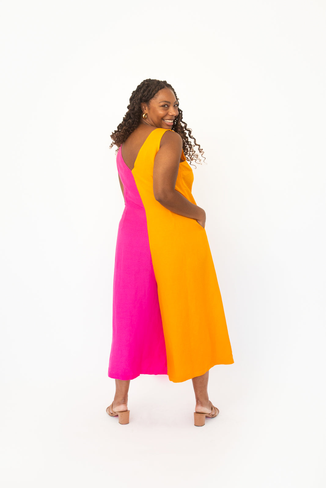 Color Block Linen Jumpsuit (Pre-Order)