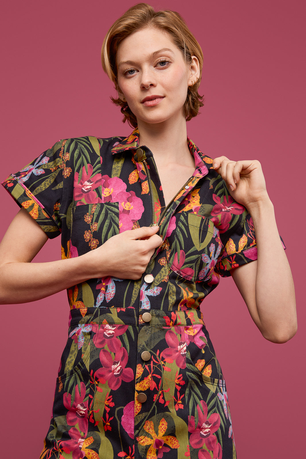 Classic Jumpsuit in Orchid M