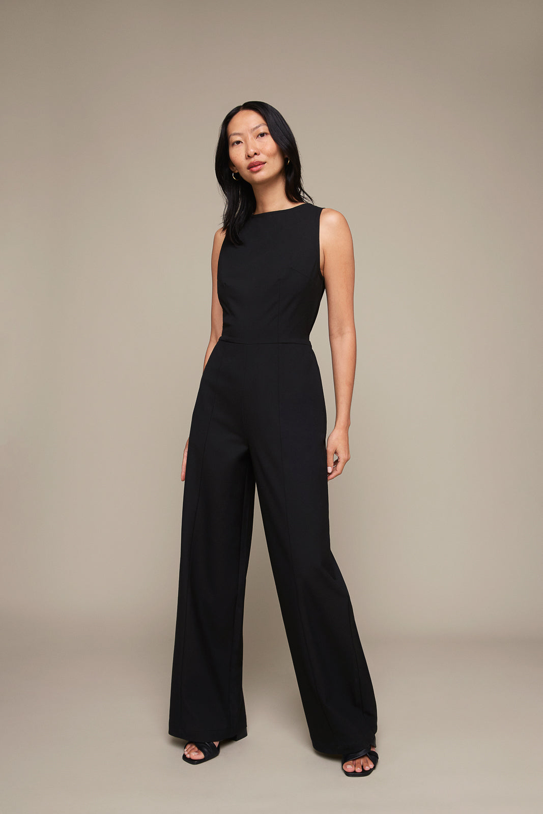 Black Boatneck Jumpsuit