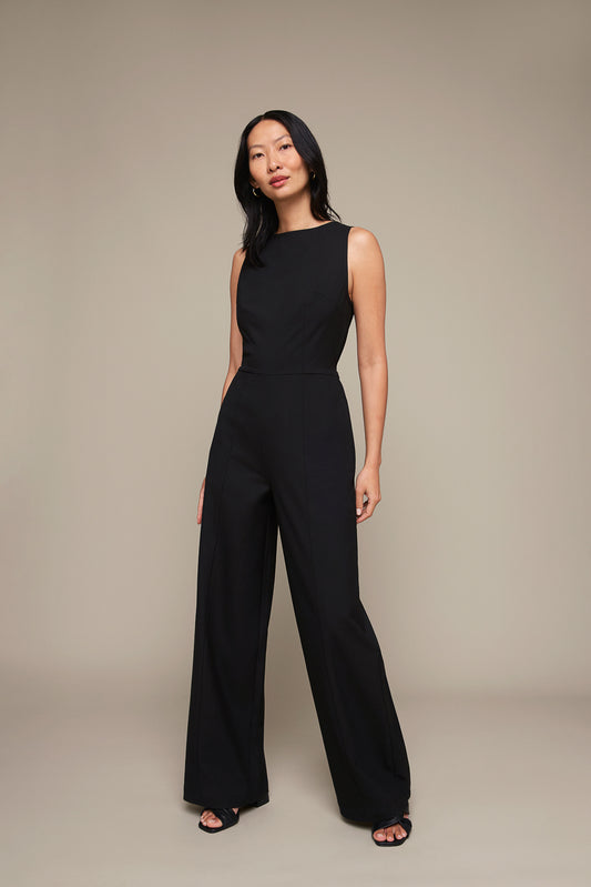 Black Boatneck Jumpsuit