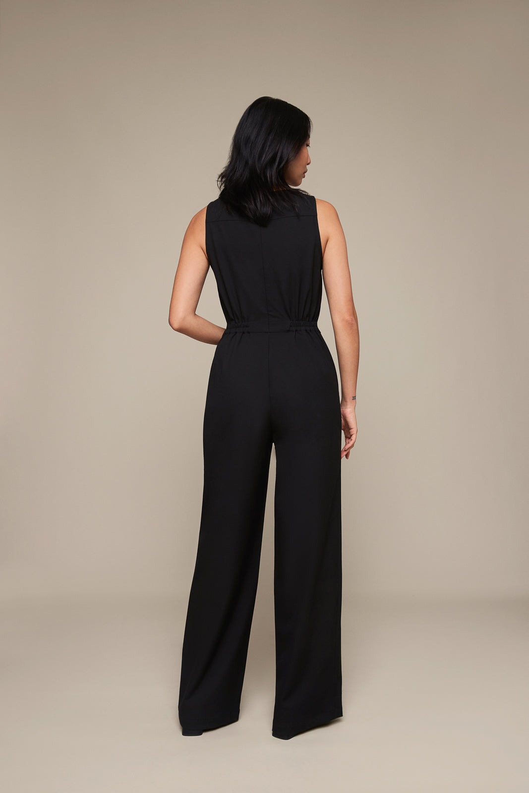 Black Boatneck Jumpsuit