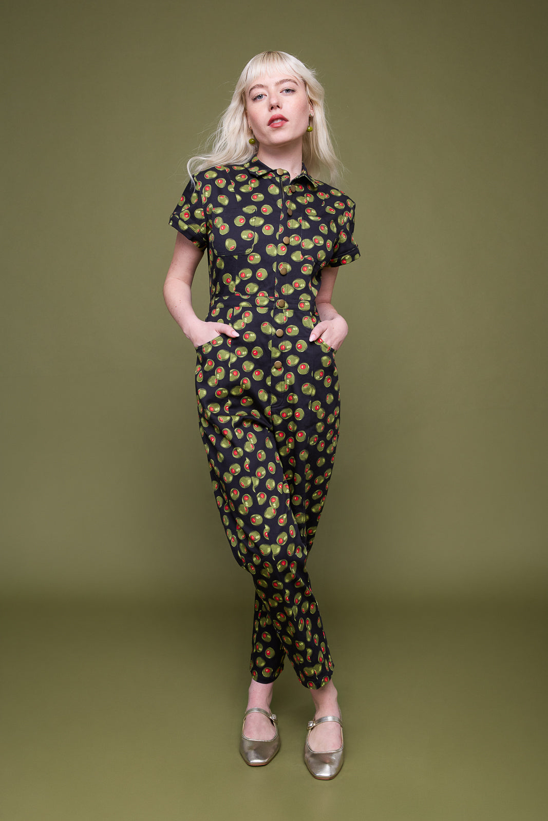 Classic Jumpsuit in Olive Martini