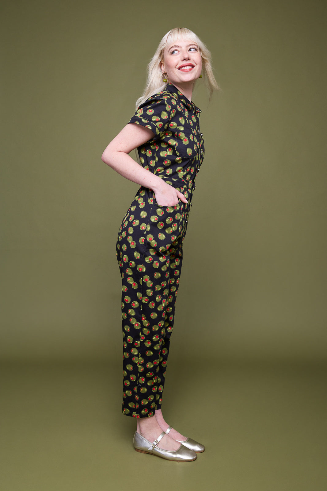 Classic Jumpsuit in Olive Martini