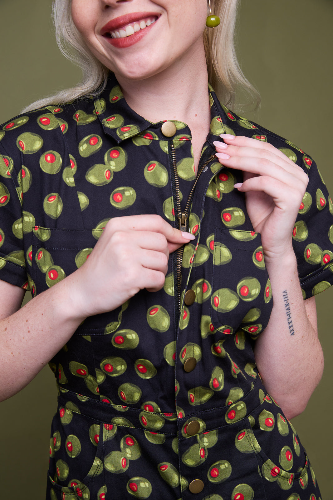 Classic Jumpsuit in Olive Martini
