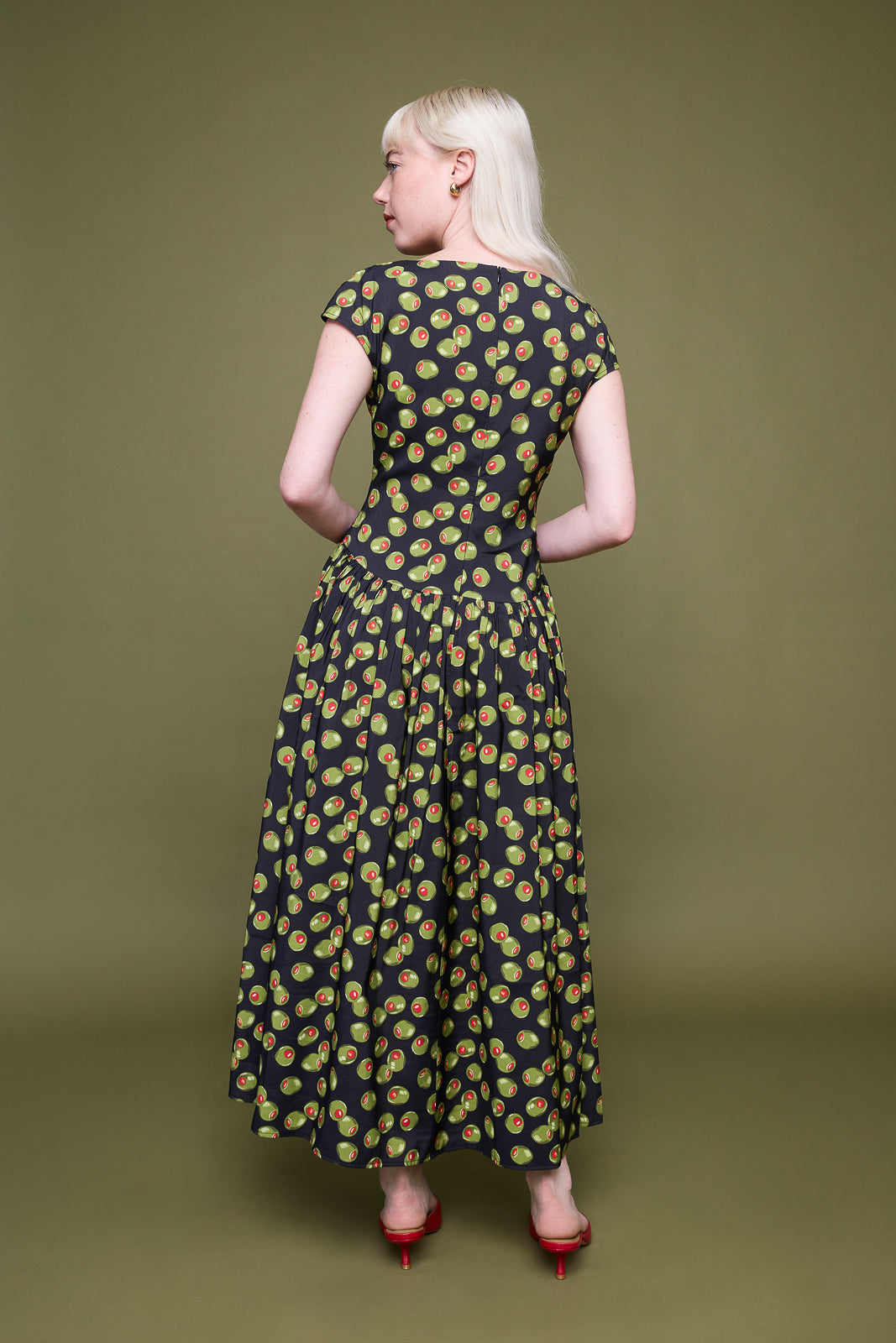 Sherry Dress in Olive Martini