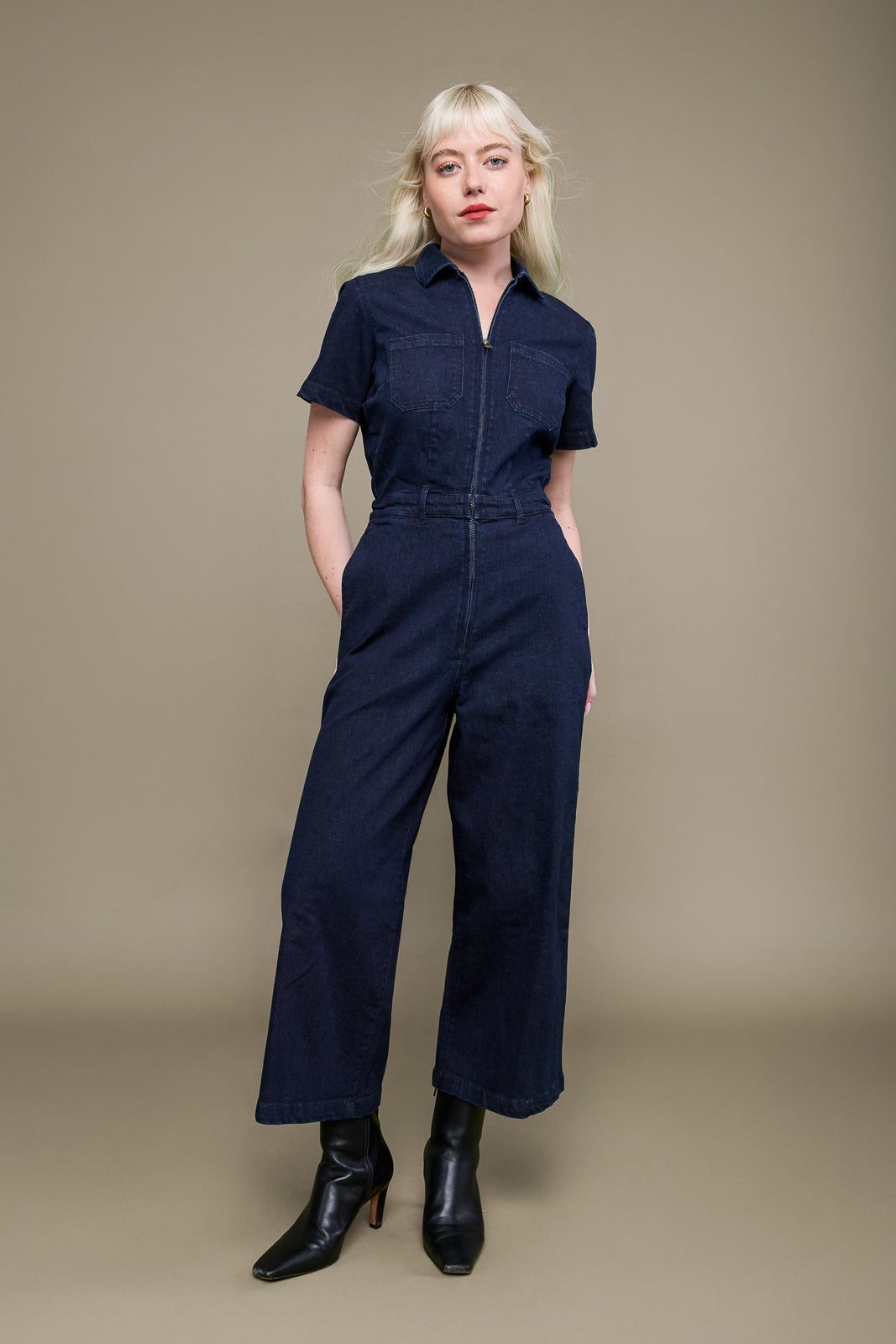 Quincy Jumpsuit in Dark Wash Denim