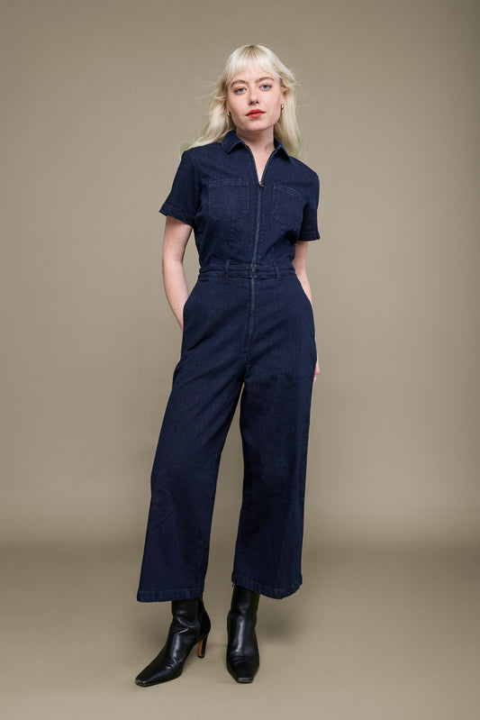 Quincy Jumpsuit in Dark Wash Denim